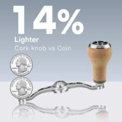 Gomexus 120mm Aluminium Handle With 27mm Cork Knob -Pro Vissersaas BS120HCA27TBKr 3